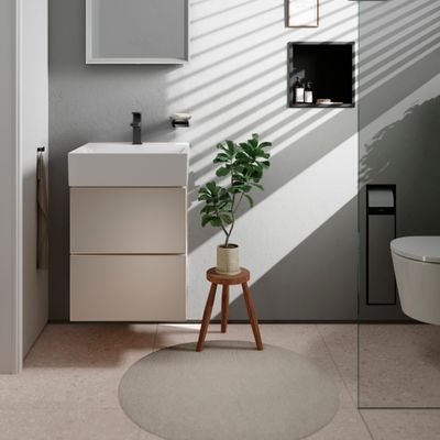 Hansgrohe Waschtisch Xevolos E 500 x 480 mit Hahnloch ohne Überlauf, SmartClean weiss, 190 x 480 mm, Farbe weiß Bild 5