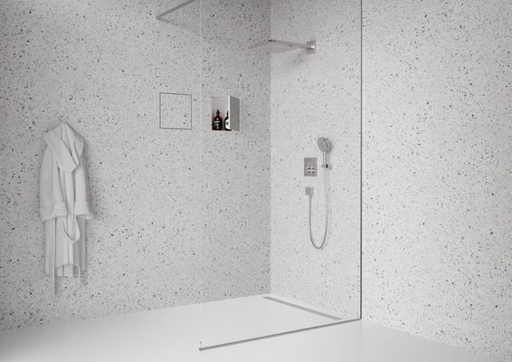 Hansgrohe XtraStoris Rock Wandnische, mit befliesb.Tür 300 x 300 x 100 mm MW, 390 x 390 mm, Farbe weiß Bild 3