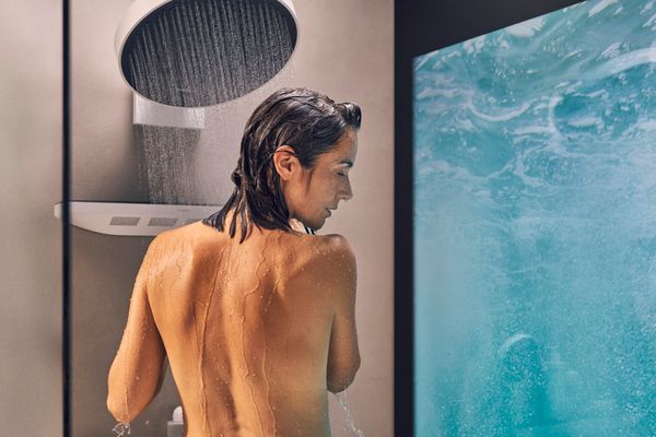 Hansgrohe Schulterbrause Rainfinity 500 1jet und Ablage mattweiss, 81 x 79 mm, Farbe weiß Bild 6