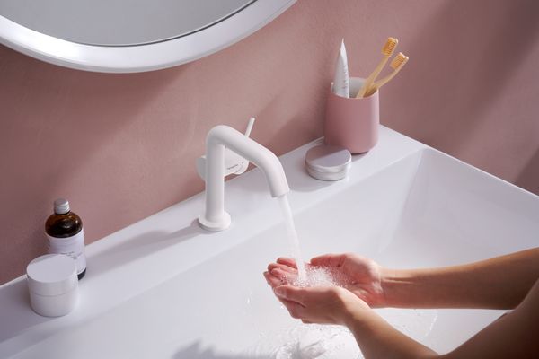 Hansgrohe Waschtisch Xelu Q 800 x 480 mm mit Hahnloch oh.Überlauf, SmartClean weiss, 130 x 480 mm, Farbe weiß Bild 20