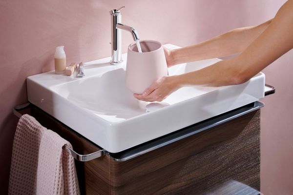 Hansgrohe Waschtisch Xelu Q 600 x 480 mm mi.Hahnloch oh.Überlauf, SmartClean weiss, 130 x 480 mm, Farbe weiß Bild 10