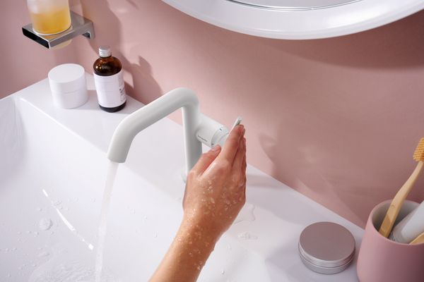 Hansgrohe Waschtisch Xelu Q 800 x 480 mm mit Hahnloch oh.Überlauf, SmartClean weiss, 130 x 480 mm, Farbe weiß Bild 24