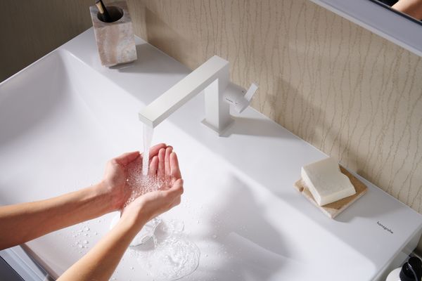 Hansgrohe Waschtisch Xelu Q 800 x 480 mm mit Hahnloch oh.Überlauf, SmartClean weiss, 130 x 480 mm, Farbe weiß Bild 28