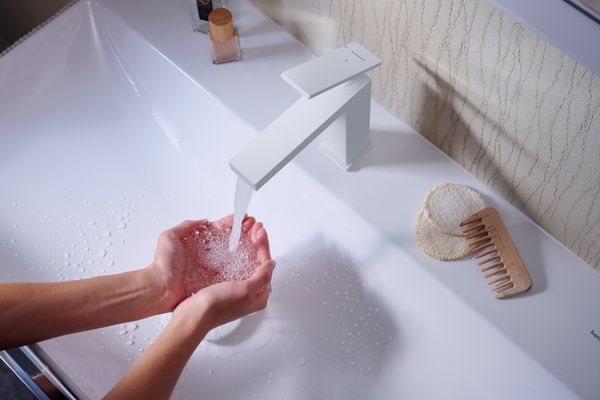 Hansgrohe Waschtisch Xelu Q 800 x 480 mm mit Hahnloch oh.Überlauf, SmartClean weiss, 130 x 480 mm, Farbe weiß Bild 31
