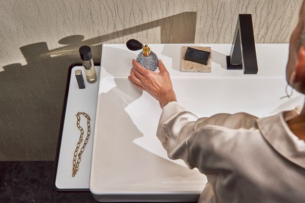 Hansgrohe Waschtisch Xelu Q 800 x 480 mm mit Abl.rech./Hahnl.ohne ÜBL, SmartClean weiss, 130 x 480 mm, Farbe weiß Bild 3