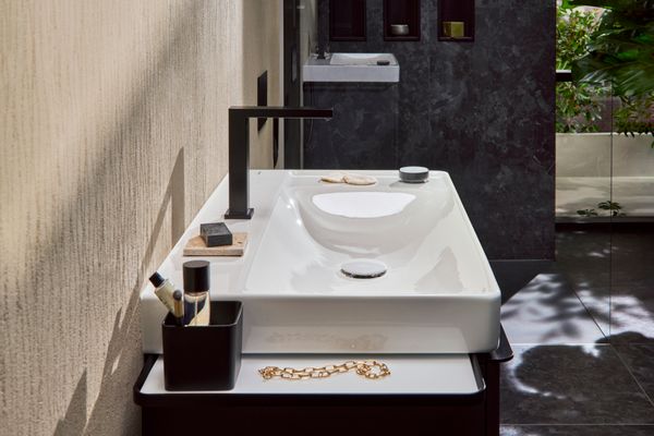 Hansgrohe Waschtisch Xelu Q 800 x 480 mm mit Abla.rech./2 Hah.ohne ÜBL, SmartClean weiss, 130 x 480 mm, Farbe weiß Bild 6