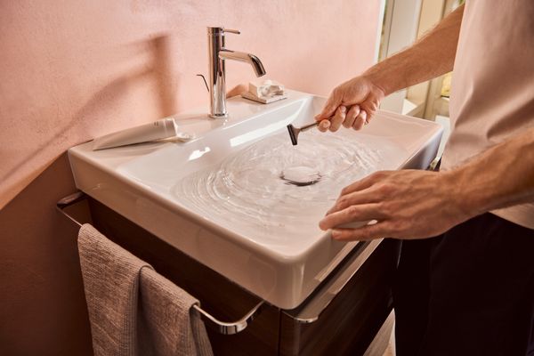 Hansgrohe Waschtisch Xelu Q 600 x 480 mm mi.Hahnloch oh.Überlauf, SmartClean weiss, 130 x 480 mm, Farbe weiß Bild 12