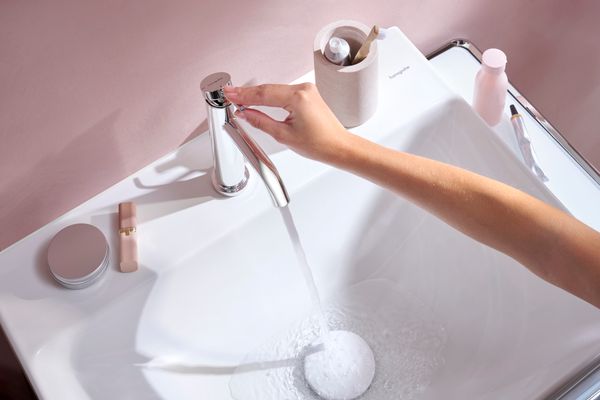 Hansgrohe Waschtisch Xelu Q 600 x 480 mm mi.Hahnloch oh.Überlauf, SmartClean weiss, 130 x 480 mm, Farbe weiß Bild 15