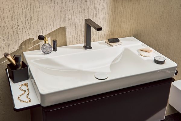 Hansgrohe Waschtisch Xelu Q 800 x 480 mm mit Abla.rech./2 Hah.ohne ÜBL, SmartClean weiss, 130 x 480 mm, Farbe weiß Bild 29
