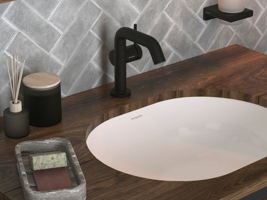 Hansgrohe Unterbauwaschtisch Xuniva U 450 x 350 mm ohne Hahnloch mit Überlauf weiss, 175 x 400 mm, Farbe weiß Bild 3