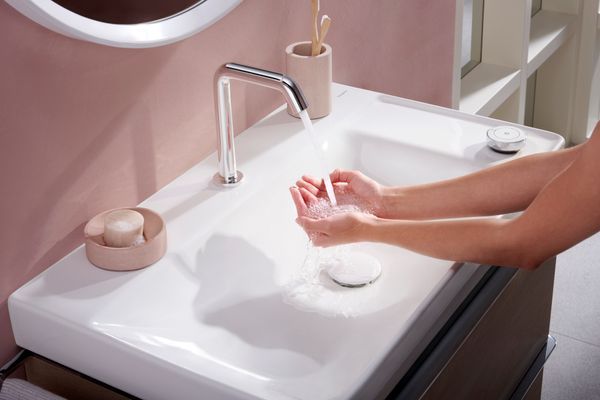 Hansgrohe Waschtisch Xelu Q 800 x 480 mm mit Abla.rech./2 Hah.ohne ÜBL, SmartClean weiss, 130 x 480 mm, Farbe weiß Bild 15