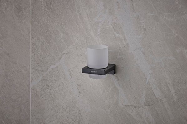 Hansgrohe Zahnputzbecher AddStoris, 94 x 81 x 91 mm, Farbe schwarz Bild 2