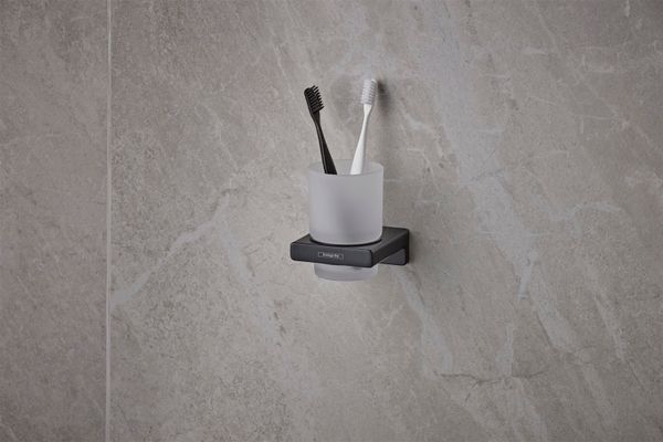 Hansgrohe Zahnputzbecher AddStoris, 94 x 81 x 91 mm, Farbe schwarz Bild 3