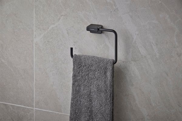 Hansgrohe Handtuchring AddStoris matt, 120 x 40 x 40 mm, Farbe schwarz Bild 3