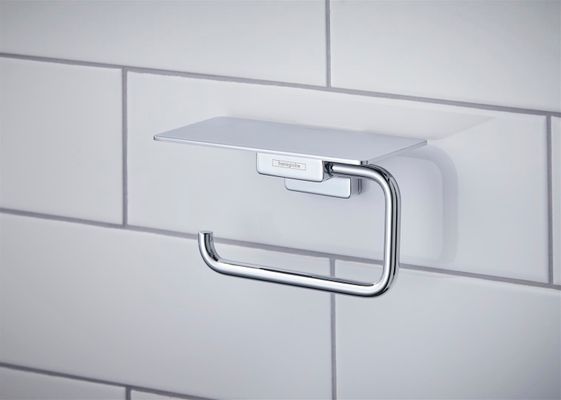 Hansgrohe Papierrollenhalter, mit Ablage, 77 x 80 x 80 mm, Farbe chrom Bild 3