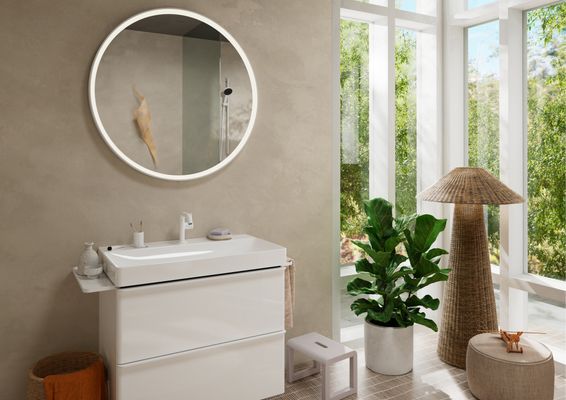 Hansgrohe Waschtisch Xelu Q 800 x 480 mm mit Hahnloch oh.Überlauf, SmartClean weiss, 130 x 480 mm, Farbe weiß Bild 79