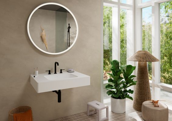 Hansgrohe 3-Loch WTA 150 Tecturis S, mit Push-Open Ablaufgarnitur MSW, Farbe schwarz Bild 4