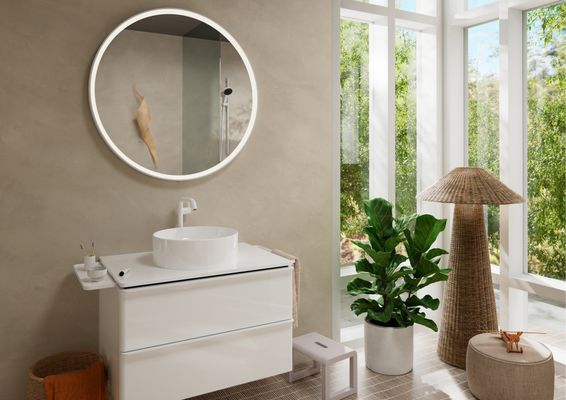 Hansgrohe Konsole Xelu Q 780 x 540 mm mit Aus.mittig für AWT, ohne Hahnloch we hgl, 780 x 550 mm Bild 5