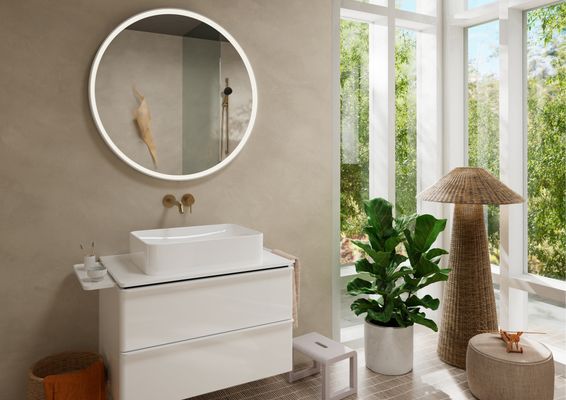 Hansgrohe Konsole Xelu Q 780 x 540 mm mit Aus.mittig für AWT, ohne Hahnloch we hgl, 780 x 550 mm Bild 6