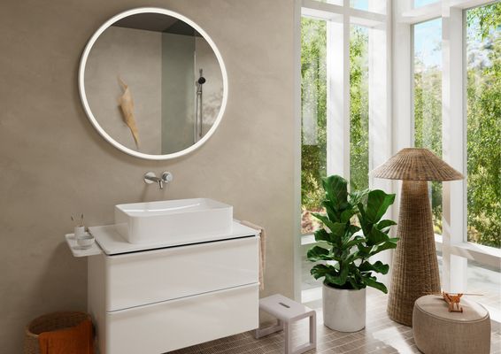 Hansgrohe Konsole Xelu Q 780 x 540 mm mit Aus.mittig für AWT, ohne Hahnloch we hgl, 780 x 550 mm Bild 7