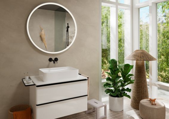 Hansgrohe Konsole Xelu Q 780 x 540 mm mit Aus.mittig für AWT, ohne Hahnloch we hgl, 780 x 550 mm Bild 8