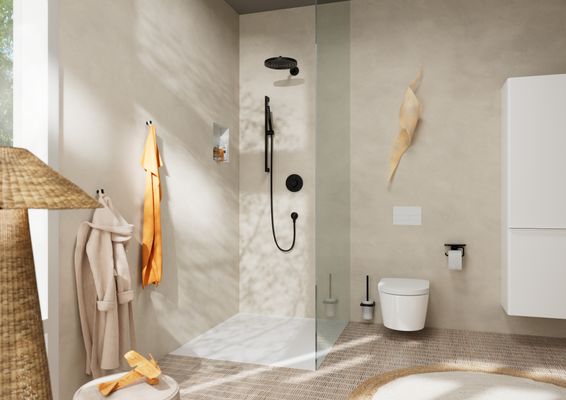 Hansgrohe Wandanschlussbogen, mit Rückflussverhinderer, Farbe schwarz Bild 6