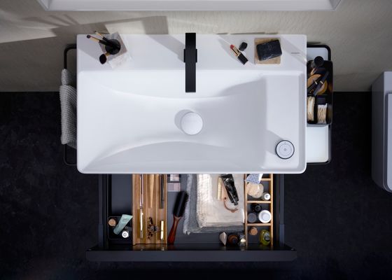Hansgrohe Waschtisch Xelu Q 800 x 480 mm mit Abla.rech./2 Hah.ohne ÜBL, SmartClean weiss, 130 x 480 mm, Farbe weiß Bild 32
