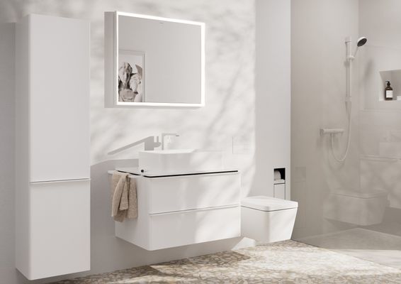 Hansgrohe Ein.Toilettenbürstenh.XtraStoris Rock mit Papierhalter u.befliesbarer Tür MW, 690 x 240 mm, Farbe weiß Bild 29