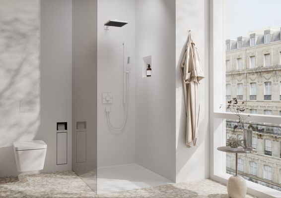 Hansgrohe Wandnische XtraStoris Minimalistic rahmenlos 300 x 300 x 100 mm MW, 390 x 390 mm, Farbe weiß Bild 31