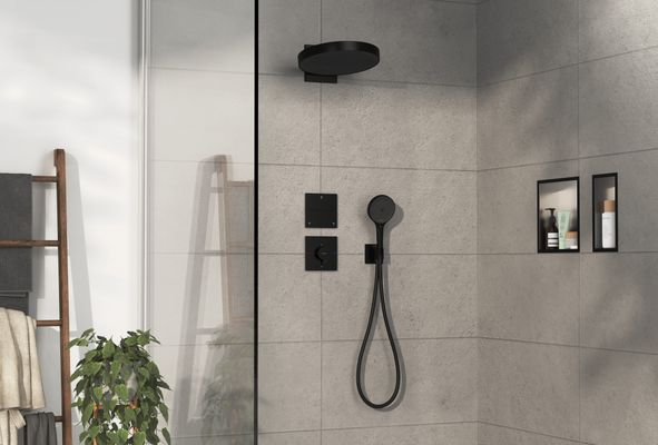 Hansgrohe Fertigset UP-Thermostat ShowerSelect Comfort E, 1 Verbraucher / 1 Ausgang, schw, Farbe schwarz Bild 4