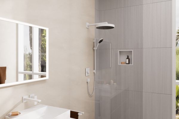 Hansgrohe Brausearm Square 389 mm matt, 401 mm, Farbe weiß Bild 2