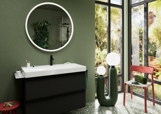 Hansgrohe Waschtisch Xelu Q 1000 x 480 mm ohne Hahnloch / Überlauf, SmartClean weiss, 130 x 480 mm, Farbe weiß Bild 5