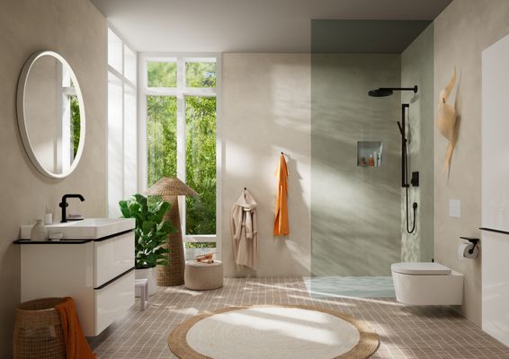Hansgrohe Papierrollenhalter AddStoris, mit Ablage, 77 x 80 x 80 mm, Farbe schwarz Bild 8