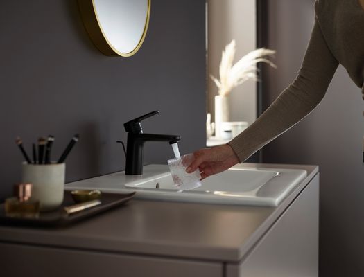 Hansgrohe Einhebel-Waschtischmischer 100, mit Ablaufgarnitur, Farbe schwarz Bild 16