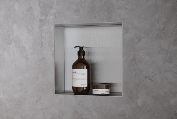Hansgrohe Wandnische XtraStoris Minimalistic rahmenlos 300 x 300 x 100 mm BST, 390 x 390 mm Bild 3