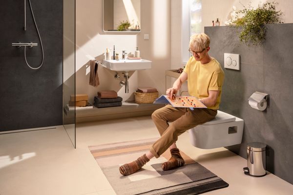 Hansgrohe Waschtisch Xanuia Q 600 x 480 mm mit Hahnlo.u.Überl.SmartClean weiss, 170 x 480 mm, Farbe weiß Bild 44