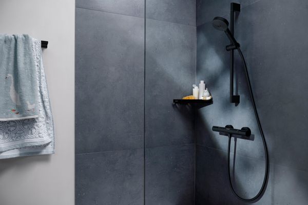 Hansgrohe Brausestange Unica / Pulsify 650 mm, mit Push Schieber und Brauseschlauch MSW, 669 mm, Farbe schwarz Bild 8