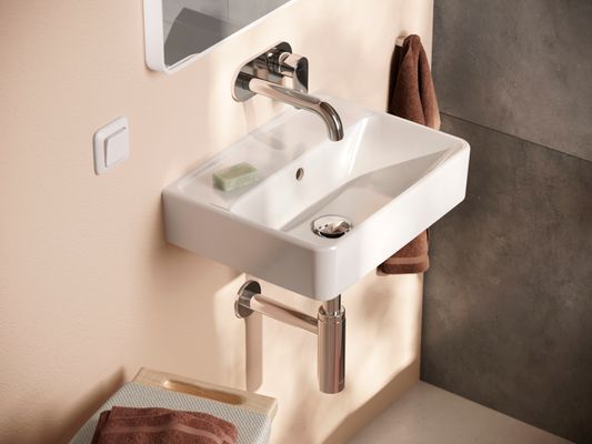 Hansgrohe Handwaschbecken Xanuia Q 450 x 340 mm, ohne Hahnloch mit Überlauf, SMC weiss, 170 x 340 mm, Farbe weiß Bild 5