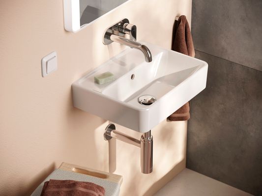 Hansgrohe Handwaschbecken Xanuia Q 450 x 340 mm, ohne Hahnloch mit Überlauf, SMC weiss, 170 x 340 mm, Farbe weiß Bild 6