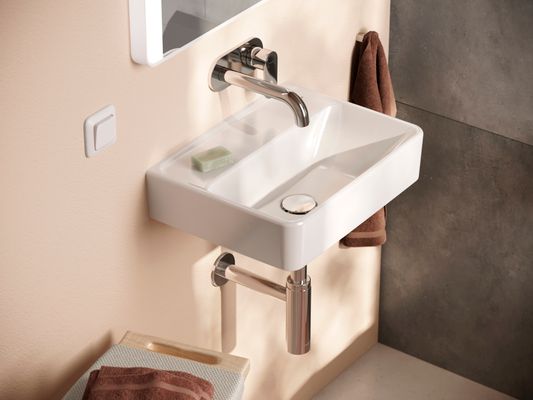 Hansgrohe Handwaschbecken Xanuia Q 450 x 340 mm, ohne Hahnloch u.Überlauf weiss, 150 x 340 mm, Farbe weiß Bild 6