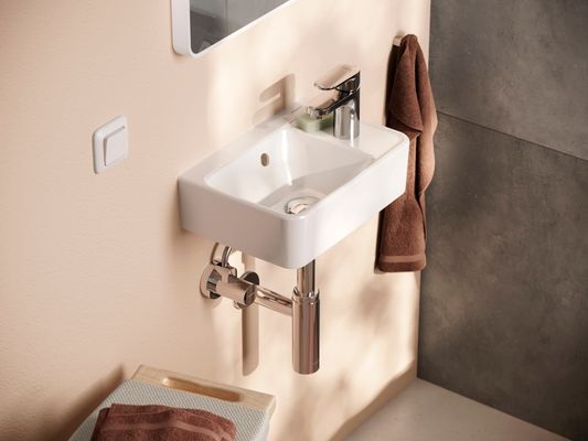 Hansgrohe Handwaschbecken Xanuia Q 360 x 250 mm, mit Hahnloch und Überlauf weiss, 150 x 250 mm, Farbe weiß Bild 4