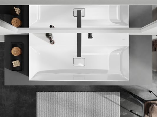 Hansgrohe Aufsatzwaschtisch ge Xevolos E 1000 x 480 mm ohne Hahnl.Überl.SmartClean weiss, 190 x 480 mm, Farbe weiß Bild 4