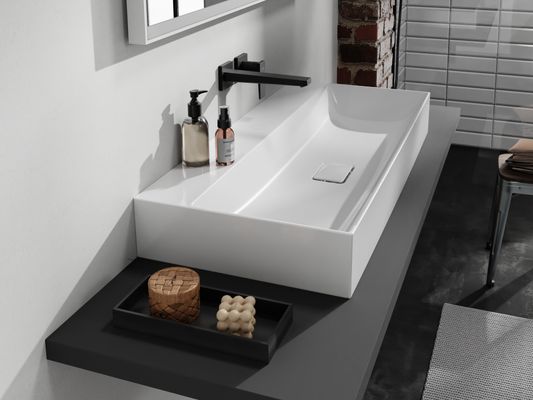 Hansgrohe Aufsatzwaschtisch ge Xevolos E 1000 x 480 mm ohne Hahnl.Überl.SmartClean weiss, 190 x 480 mm, Farbe weiß Bild 7