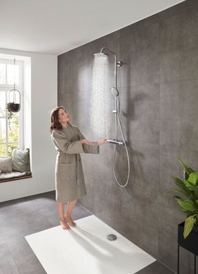 Hansgrohe Showerpipe Croma 160, mit Thermostat, Brausearm 270 mm, 1439 x 270 x 380 x 360 mm, Farbe chrom Bild 6
