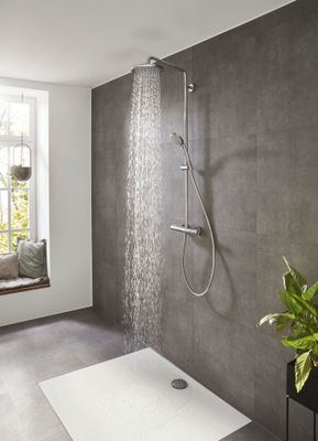 Hansgrohe Showerpipe Croma 220 1-strahlig, EcoSmart, 9 l/min, mit Thermostat, 1545 x 380 x 512 mm, Farbe chrom Bild 7