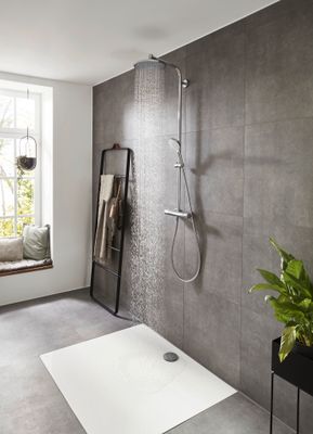 Hansgrohe Showerpipe Crometta S 240, 1jet, mit Thermostat, 1427 x 350 x 304 x 468 mm, Farbe chrom Bild 11