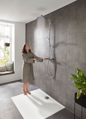 Hansgrohe Showerpipe Crometta S 240, 1jet, mit Thermostat, 1427 x 350 x 304 x 468 mm, Farbe chrom Bild 12