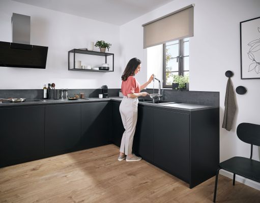 Hansgrohe Spültischmischer 320 Metris Select M71 Ausziehauslauf 1jet, 445 mm, Farbe chrom Bild 8