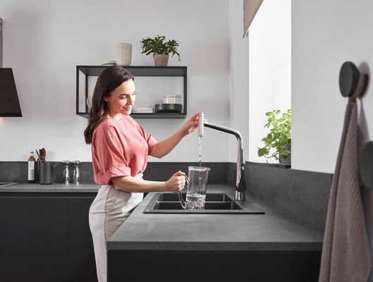 Hansgrohe Spültischmischer 320 Metris Select M71 Ausziehauslauf 1jet, 445 mm, Farbe chrom Bild 10