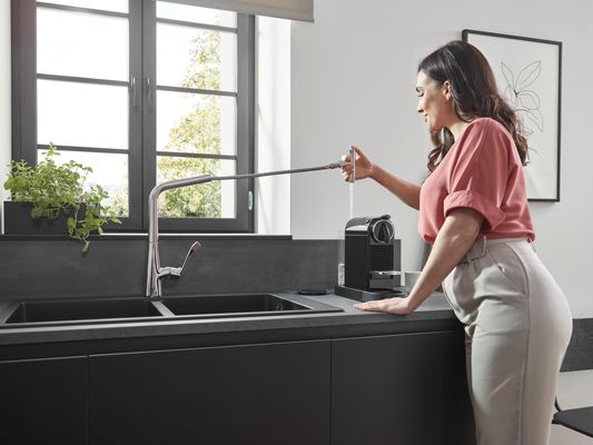 Hansgrohe Spültischmischer 320 Metris Select M71 Ausziehauslauf 1jet, 445 mm, Farbe chrom Bild 16